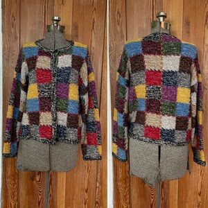 Vintage Jane’s Closet Patchwork Cardigan Cottage Core Granny Square Sweater ~M